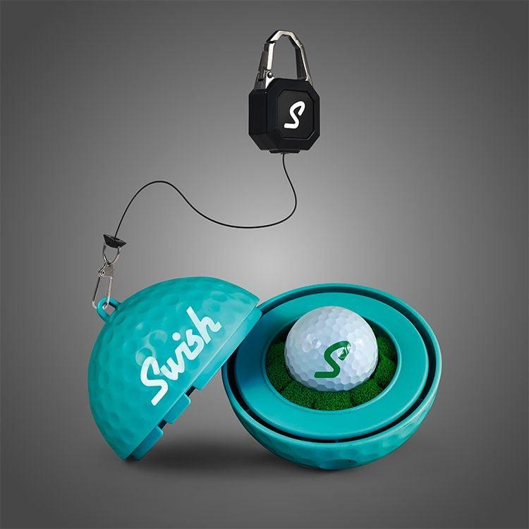 Swish Portable Golf Ball Cleaner in Teal with Lanyard