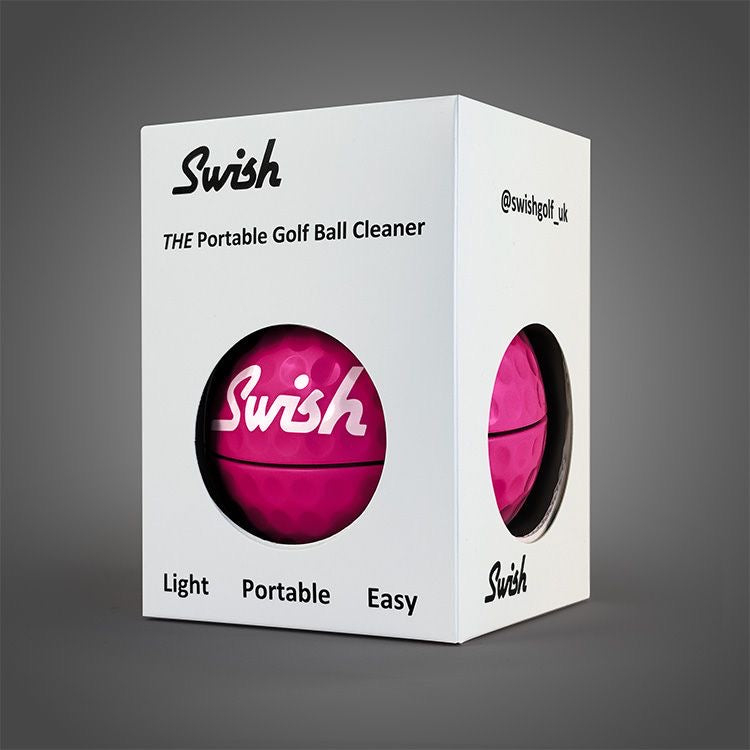 Swish Portable Golf Ball Cleaner in Pink Boxed